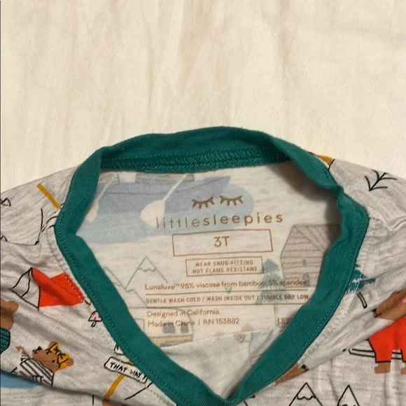 Little Sleepies Bear Pajamas 3T - Picture 2 of 5